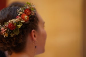 Peigne mariage fleurs séchées